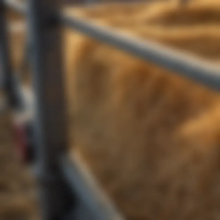 Close-up of a well-maintained hay feeder showcasing its features