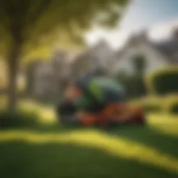 A sleek battery zero turn mower in action on a vibrant green lawn.