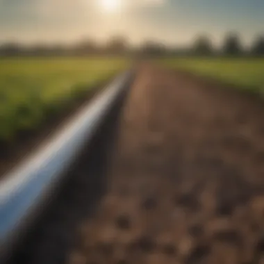 Poly pipe installation in agricultural field