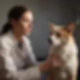 Veterinary technician assisting an animal