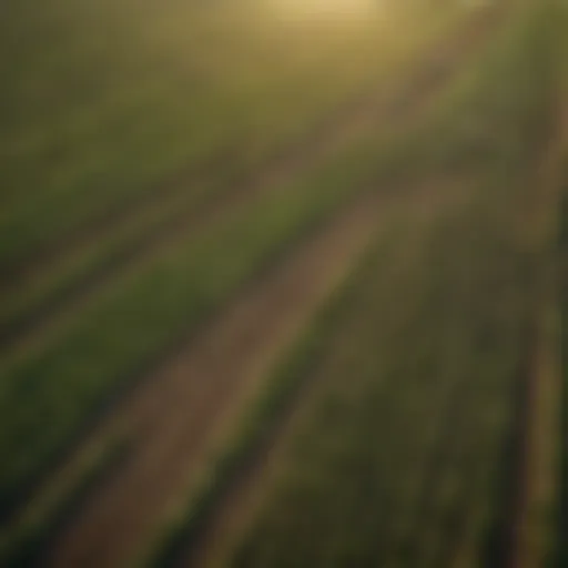 Aerial view of fertile farmland in Indiana showcasing diverse crops