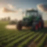 Advanced fertilizer applicator in action on a lush green field