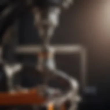 Close-up of precision nozzle on a fertilizer applicator machine