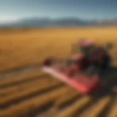 Autumn Harvesting in Colorado Harvesting process in a golden field during autumn.