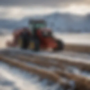 Winter Agriculture Practices in Colorado Snow-covered fields in Colorado demonstrating winter agriculture practices.