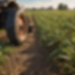 A close-up of healthy crops surrounded by natural pest control methods