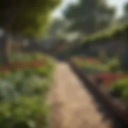 A vibrant community garden showcasing diverse crops