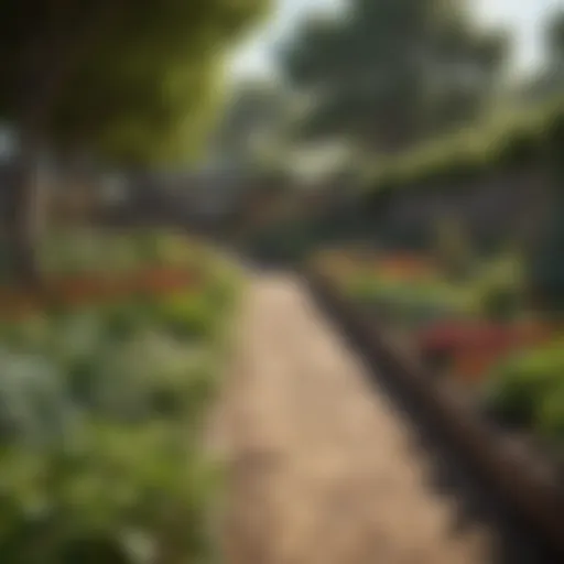 A vibrant community garden showcasing diverse crops