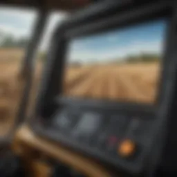 A detailed view of a hay baler counter in action, showcasing its digital display.