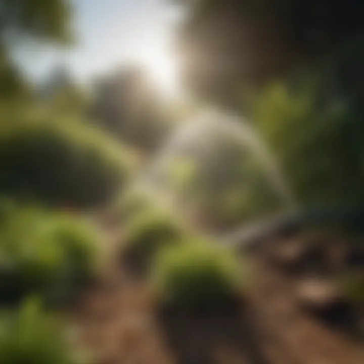 A lush garden showing healthy plants alongside treated weeds