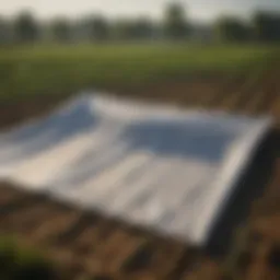 Durable heavy tarp used in agricultural field