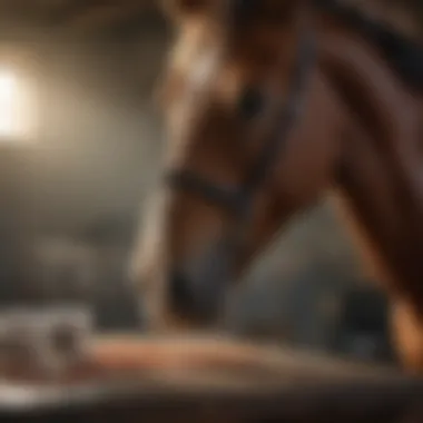 Oral Administration of Pyrantel Pamoate Horse receiving medication via oral administration