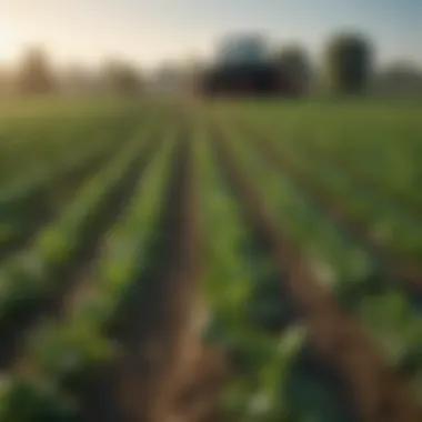 A lush green field with diverse crops