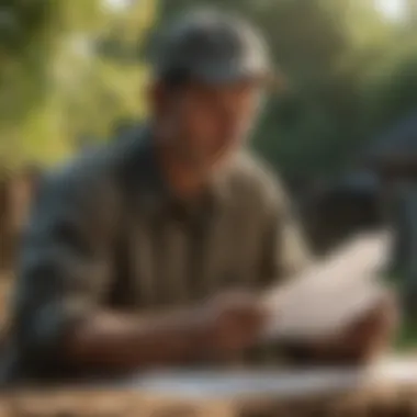 Essential Documentation for Loan Applications A farmer reviewing documents for loan application