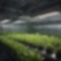 A well-organized hydroponics grow tent showcasing various plant species.