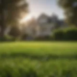 Close-up of a lush green lawn before applying pre-emergent treatment