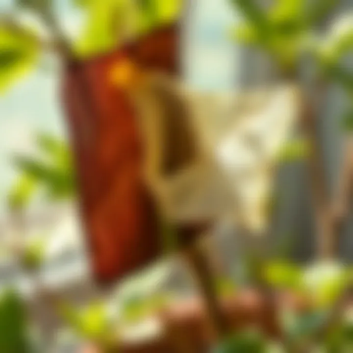 Sticky Trap in Action Detailed view of sticky trap applied to indoor plants