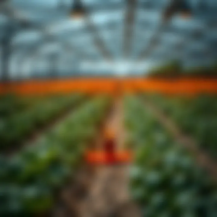 Diagram displaying installation of heat sensors in agricultural fields