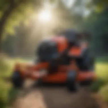 A well-maintained James lawn mower ready for action