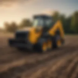 JCB skid loader in agricultural field