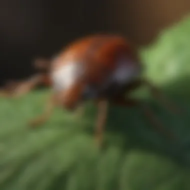 June Bug on Leaf Close-up view of a June bug on a leaf