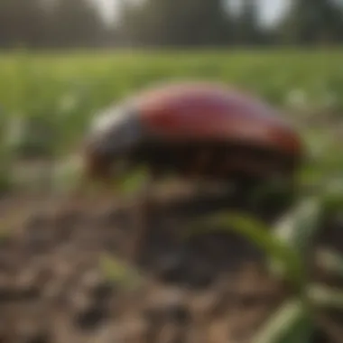 Healthy crops affected by June bug infestation