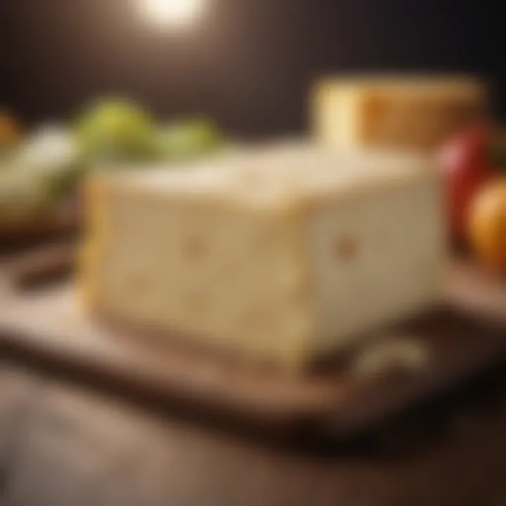 Nutritional chart for lactose-free cheese