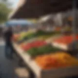 A vibrant local farmer's market showcasing fresh produce