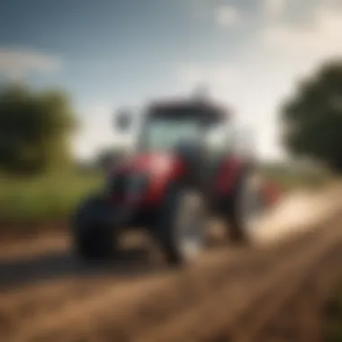 Mahindra tractor in a field illustrating agricultural productivity