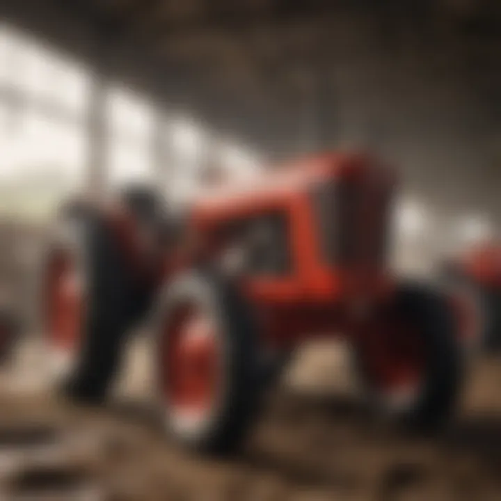 A timeline depicting the evolution of Massey Ferguson tractor models.