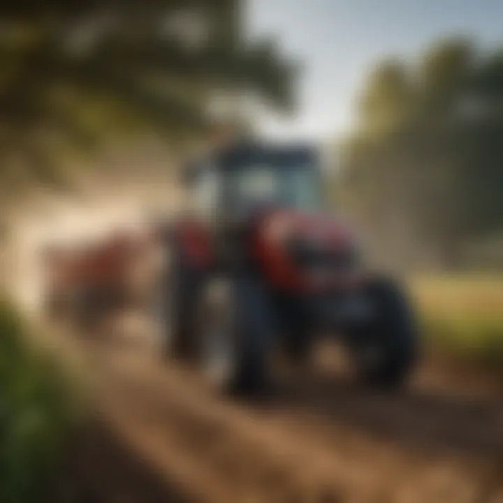 Massey Ferguson tractor in action on a sustainable farm.