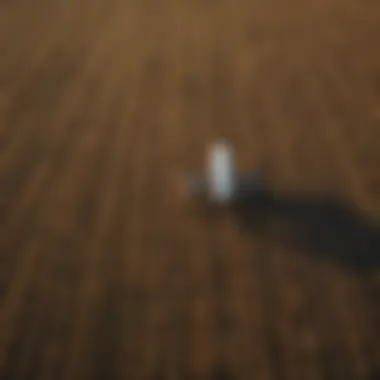 Enhancing Precision Agriculture through Connectivity A drone surveying crop fields, illustrating precision farming enabled by technology.