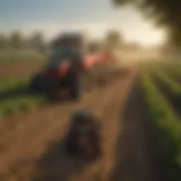 A modern farm with advanced technology and high-speed internet connectivity.