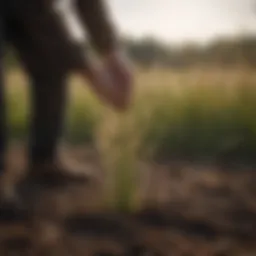 Close-up of healthy soil with foxtail grass