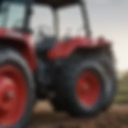 Detailed view of Mitsubishi compact tractor components