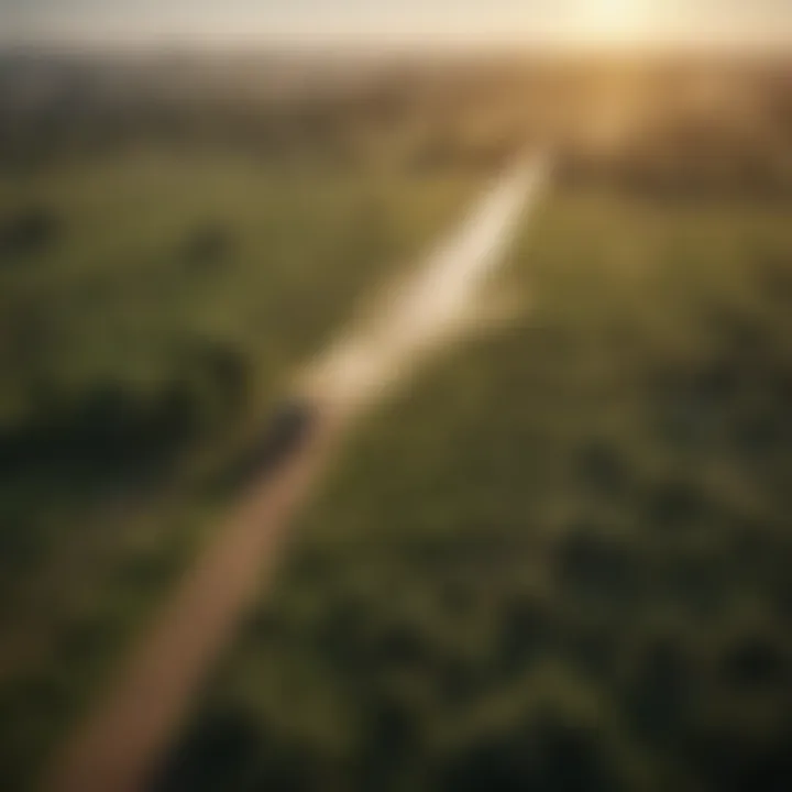 Aerial view of a lush agricultural landscape affected by mosquito infestation