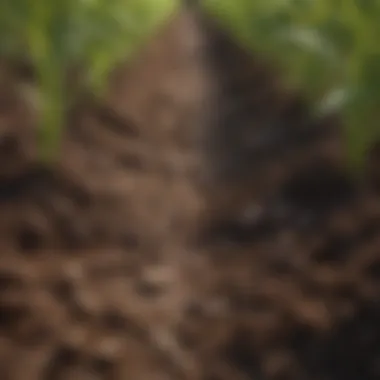 Fertile Soil and Healthy Crops Close-up of fertile soil with crops