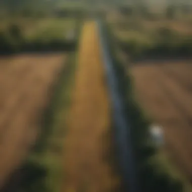 Map highlighting potential farmland areas