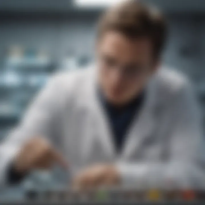 A laboratory technician conducting quality assurance tests on antibiotic samples