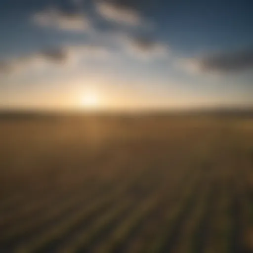 Expansive farmland in Ohio under a clear blue sky