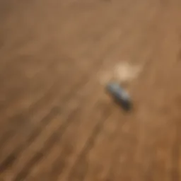 Aerial view of farmland affected by drought