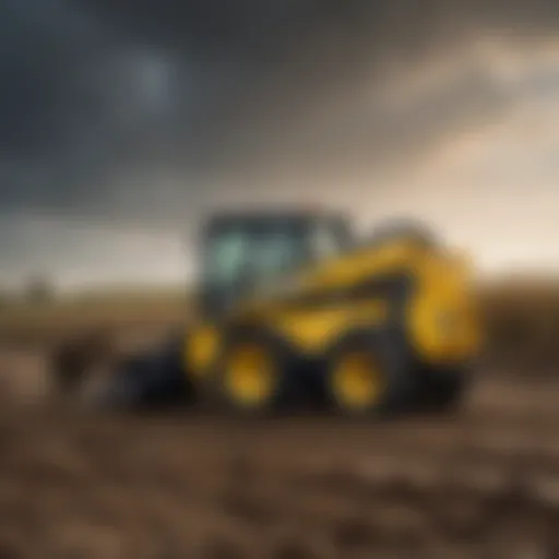 New Holland skid steer in a field