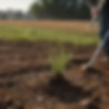 Illustration of soil testing process for optimal fertilization