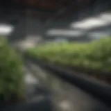 A well-organized hydroponic garden showcasing various plant species