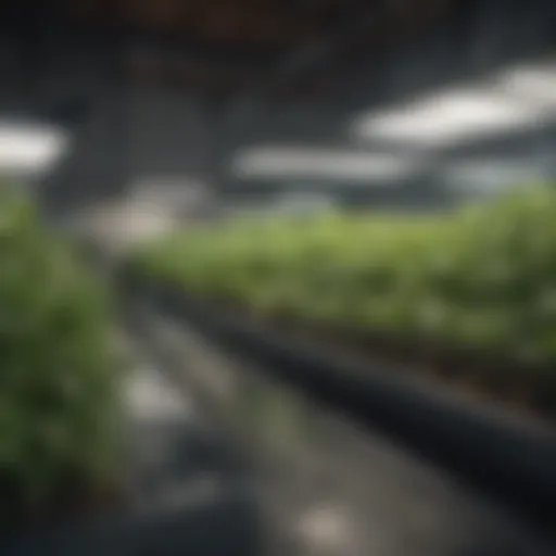 A well-organized hydroponic garden showcasing various plant species