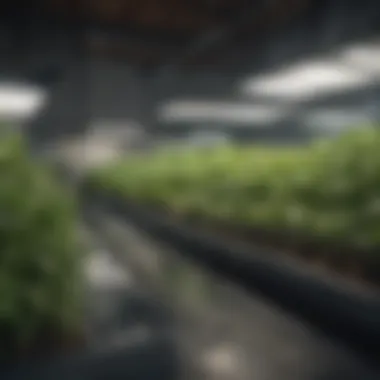 Diverse Plant Life in Hydroponic Setup A well-organized hydroponic garden showcasing various plant species