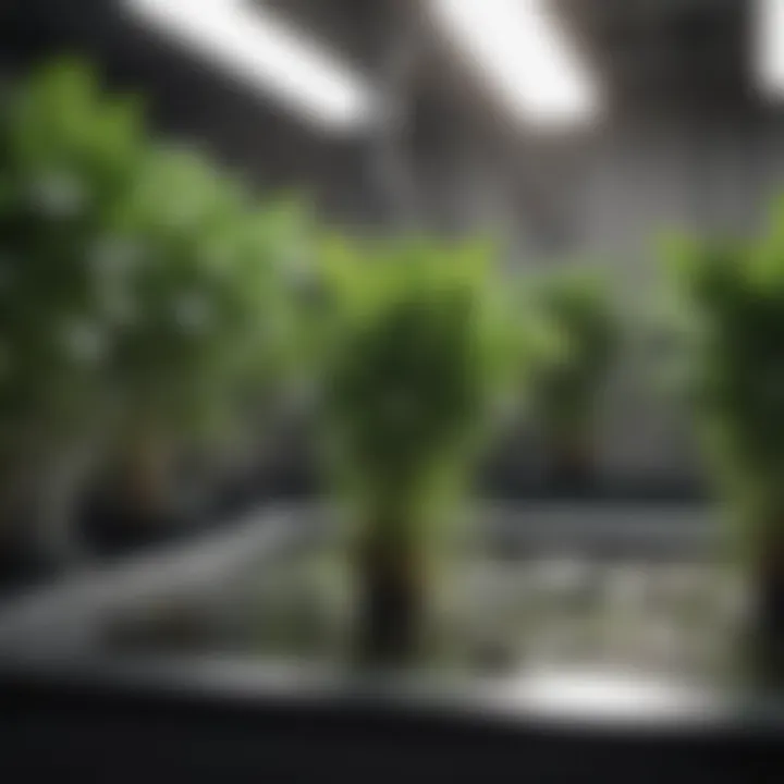 Close-up of a nutrient-rich hydroponic solution being prepared