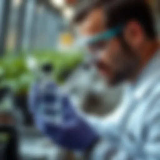 Analyzing Nutrient Solutions Nutrient solution being analyzed for hydroponic farming