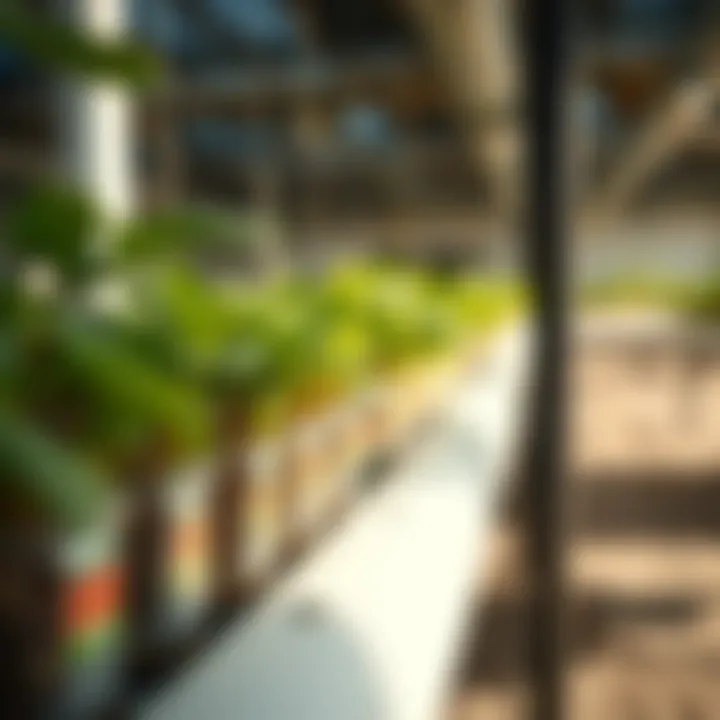 Close-up of plants thriving in a hydroponic system