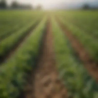 A lush green crop field demonstrating yield potential